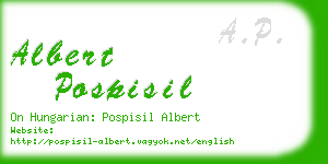 albert pospisil business card